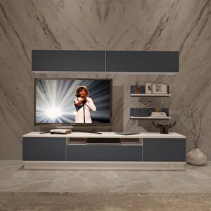 Trendstyle 5s Mdf Tv Ünitesi Tv Sehpası Beyaz - Antrasit