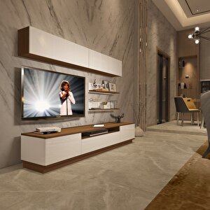 Trendstyle 5s Slm Tv Ünitesi Tv Sehpası Ceviz Beyaz