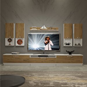 Trendstyle 8da Mdf Tv Ünitesi Tv Sehpası Beyaz Pera