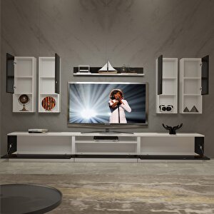 Trendstyle 8da Mdf Tv Ünitesi Tv Sehpası Beyaz - Siyah