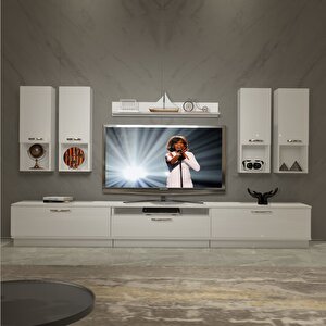 Trendstyle 8da Slm Tv Ünitesi Tv Sehpası Parlak Beyaz