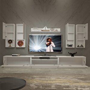 Trendstyle 8da Slm Tv Ünitesi Tv Sehpası Parlak Beyaz
