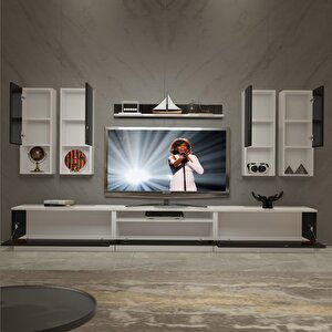 Trendstyle 8da Slm Tv Ünitesi Tv Sehpası Beyaz - Siyah