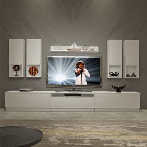 Trendstyle 8das Mdf Tv Ünitesi Tv Sehpası Parlak Beyaz