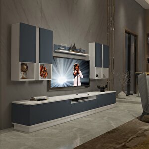 Trendstyle 8das Mdf Tv Ünitesi Tv Sehpası Beyaz - Antrasit