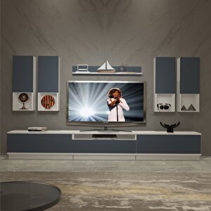 Trendstyle 8das Mdf Tv Ünitesi Tv Sehpası Beyaz - Antrasit