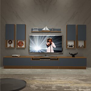 Trendstyle 8das Mdf Tv Ünitesi Tv Sehpası Ceviz Antrasit