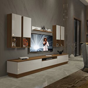 Trendstyle 8das Mdf Tv Ünitesi Tv Sehpası Ceviz Beyaz
