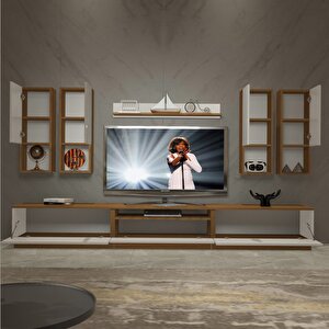 Trendstyle 8das Mdf Tv Ünitesi Tv Sehpası Ceviz Beyaz