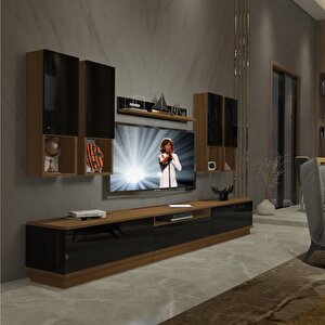 Trendstyle 8das Mdf Tv Ünitesi Tv Sehpası Ceviz-Siyah