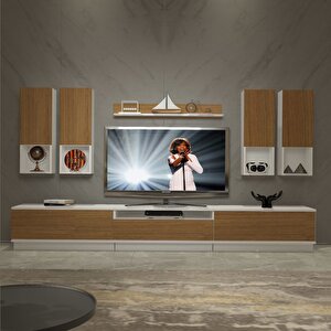 Trendstyle 8das Slm Tv Ünitesi Tv Sehpası Beyaz - Ceviz
