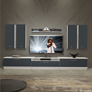 Trendstyle 8d Mdf Tv Ünitesi Tv Sehpası Beyaz - Antrasit