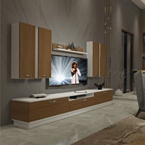 Trendstyle 8d Mdf Tv Ünitesi Tv Sehpası Beyaz - Ceviz