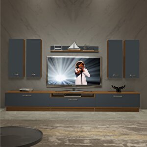 Trendstyle 8d Mdf Tv Ünitesi Tv Sehpası Ceviz Antrasit