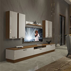 Trendstyle 8d Mdf Tv Ünitesi Tv Sehpası Ceviz Beyaz