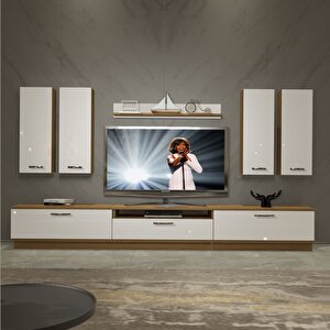 Trendstyle 8d Mdf Tv Ünitesi Tv Sehpası Pera Beyaz