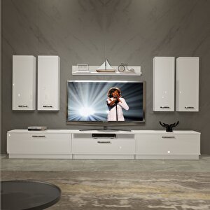 Trendstyle 8d Slm Tv Ünitesi Tv Sehpası Parlak Beyaz