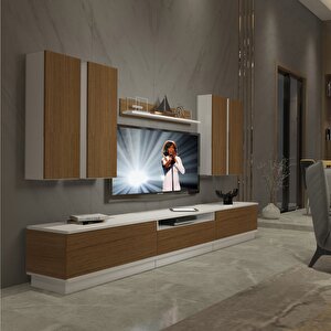 Trendstyle 8ds Mdf Tv Ünitesi Tv Sehpası Beyaz - Ceviz