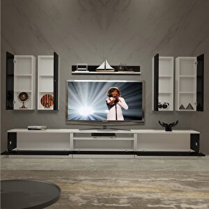 Trendstyle 8ds Mdf Tv Ünitesi Tv Sehpası Beyaz - Siyah