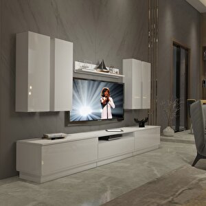 Trendstyle 8ds Slm Tv Ünitesi Tv Sehpası Parlak Beyaz