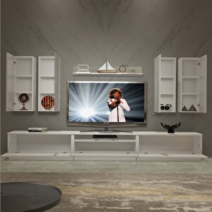 Trendstyle 8ds Slm Tv Ünitesi Tv Sehpası Parlak Beyaz
