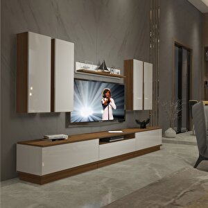 Trendstyle 8ds Slm Tv Ünitesi Tv Sehpası Ceviz Beyaz