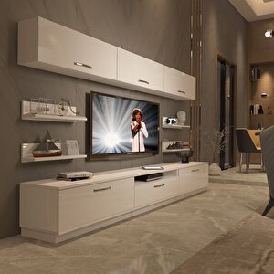 Trendstyle 8y Mdf Tv Ünitesi Tv Sehpası Parlak Beyaz