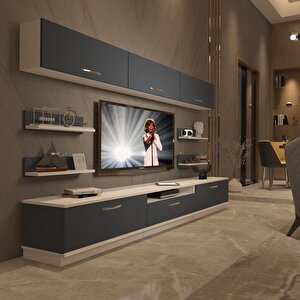 Trendstyle 8y Mdf Tv Ünitesi Tv Sehpası Beyaz - Antrasit