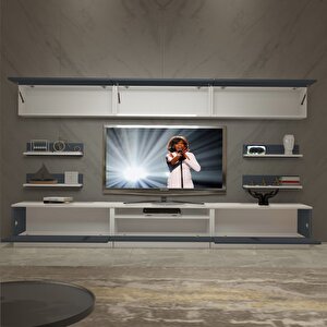 Trendstyle 8y Mdf Tv Ünitesi Tv Sehpası Beyaz - Antrasit