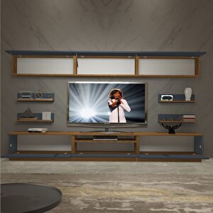 Trendstyle 8y Mdf Tv Ünitesi Tv Sehpası Ceviz Antrasit