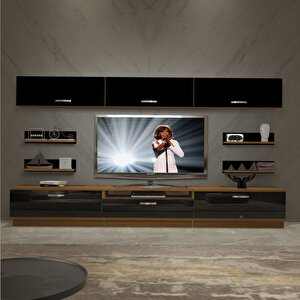 Trendstyle 8y Mdf Tv Ünitesi Tv Sehpası Ceviz-Siyah