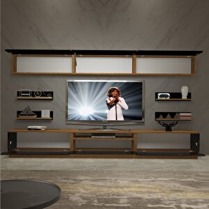 Trendstyle 8ys Mdf Tv Ünitesi Tv Sehpası Ceviz-Siyah