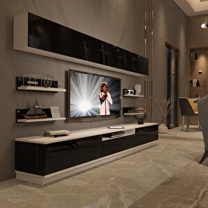 Trendstyle 8ys Slm Tv Ünitesi Tv Sehpası Beyaz - Siyah