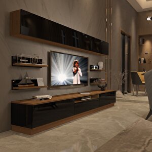 Trendstyle 8ys Slm Tv Ünitesi Tv Sehpası Ceviz-Siyah