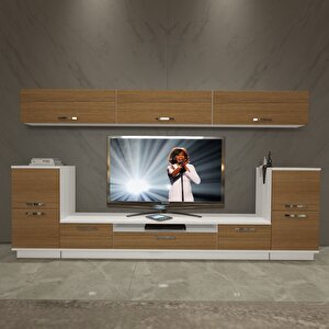Trendstyle 9 Mdf Tv Ünitesi Tv Sehpası Beyaz - Ceviz
