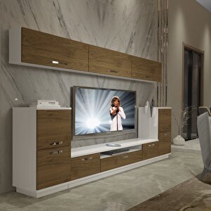 Trendstyle 9 Mdf Tv Ünitesi Tv Sehpası Beyaz Pera