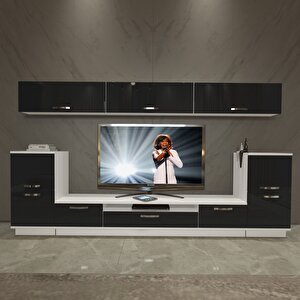 Trendstyle 9 Mdf Tv Ünitesi Tv Sehpası Beyaz - Siyah