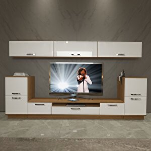 Trendstyle 9 Slm Tv Ünitesi Tv Sehpası Ceviz Beyaz