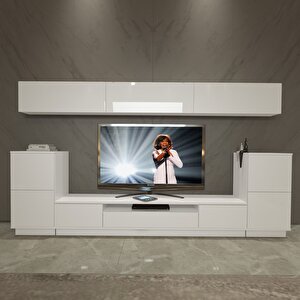 Trendstyle 9s Mdf Tv Ünitesi Tv Sehpası Parlak Beyaz