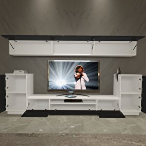 Trendstyle 9s Mdf Tv Ünitesi Tv Sehpası Beyaz - Siyah
