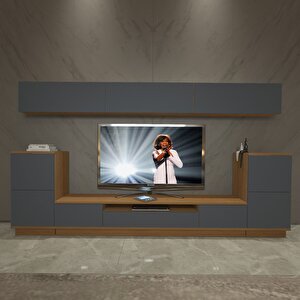 Trendstyle 9s Mdf Tv Ünitesi Tv Sehpası Ceviz Antrasit