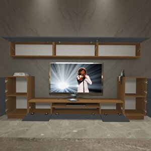 Trendstyle 9s Mdf Tv Ünitesi Tv Sehpası Ceviz Antrasit