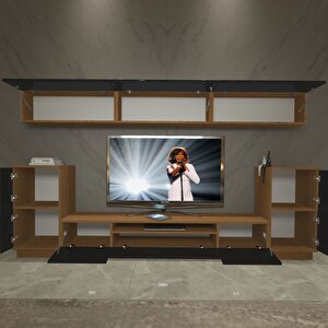 Trendstyle 9s Mdf Tv Ünitesi Tv Sehpası Ceviz-Siyah