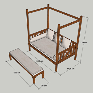 Exculisive Ahşap Bahçe Yatağı Daybed