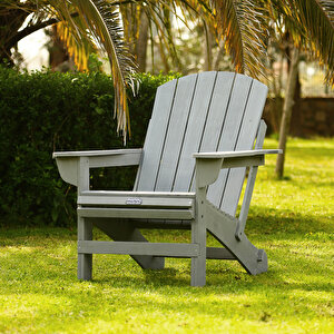 Ahşap Bahçe Sandalye Gri Adirondack