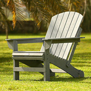 Ahşap Bahçe Sandalye Gri Adirondack