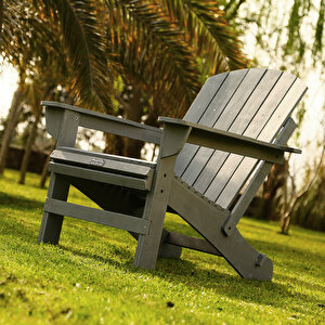 Ahşap Bahçe Sandalye Gri Adirondack