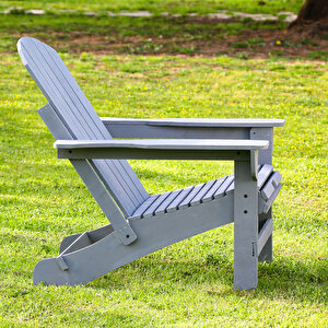 Ahşap Bahçe Sandalye Gri Adirondack