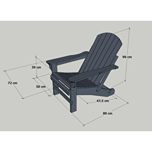 Ahşap Bahçe Sandalye Gri Adirondack
