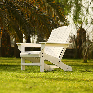 Ahşap Bahçe Sandalye Beyaz Adirondack